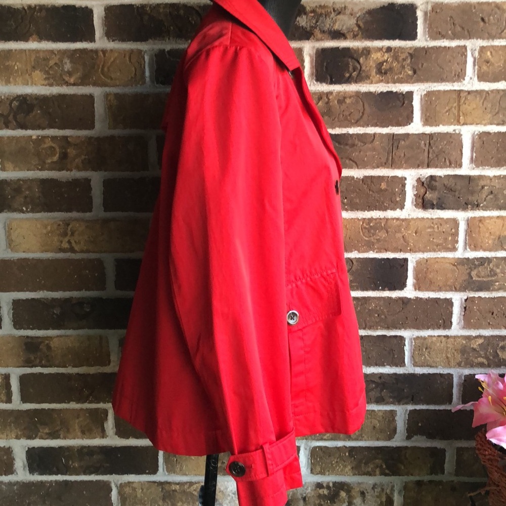 Lands End Red Double-Breasted Peacoat Style Rain Coat Jacket - Picture 9 of 15